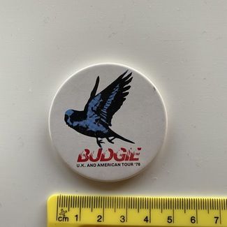 Budgie pin badge - 1978 UK and American Tour