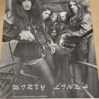 DIRTY LINDA PROMO POSTER - Iowa City Rock & Roll 1970's Pegasus Inc. Unknowns