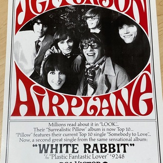 JEFFERSON AIRPLANE POSTER - White Rabbit RCA Victor Promotion 1967 reissue GRACE SLICK