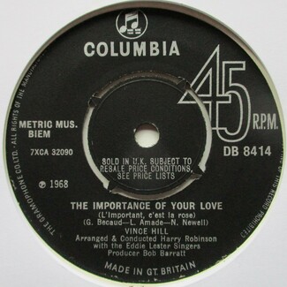 The Importance Of Your Love (L'important, C'est La Rose) by Vince Hill