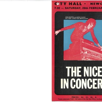 THE NICE - Original Handbill for City Hall Newcastle February 28th,1970