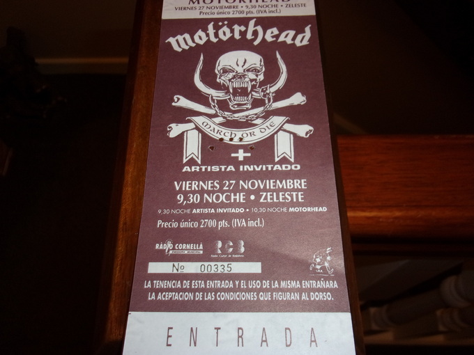 Motorhead used ticket barcelona 1992