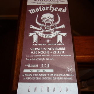 Motorhead used ticket barcelona 1992