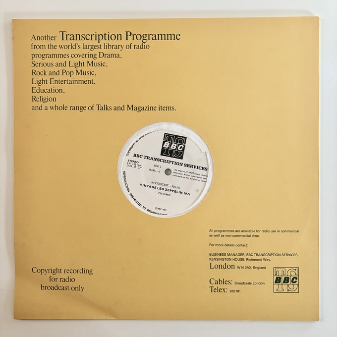 Vintage Led Zeppelin 1971