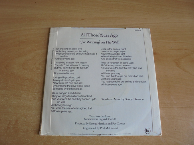 All Those Years Ago