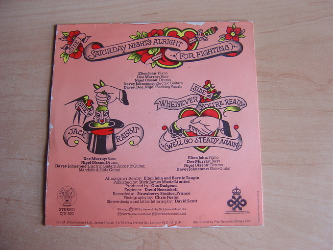 Saturday Night's Alright For Fighting / Jack Rabbit / Whenever You're Ready (We'll Go Steady Again)