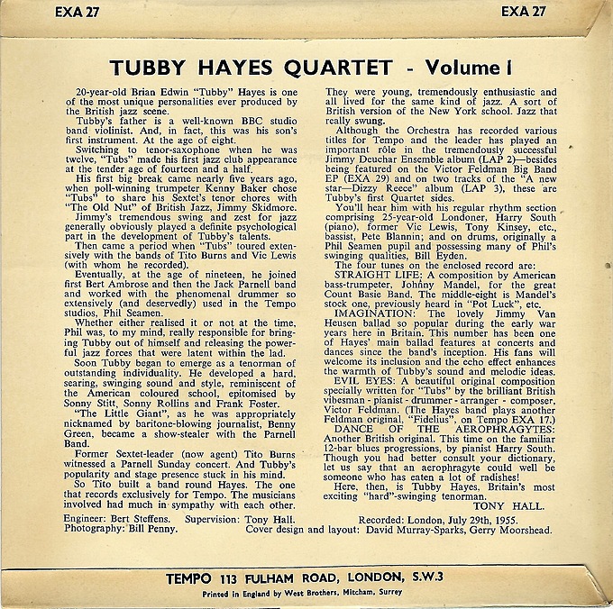 Tubby Hayes Quartet - Volume 1