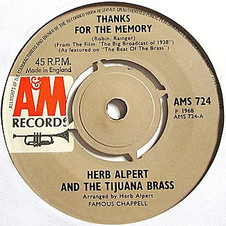 Thanks For The Memory by Herb Alpert And The Tijuana Brass