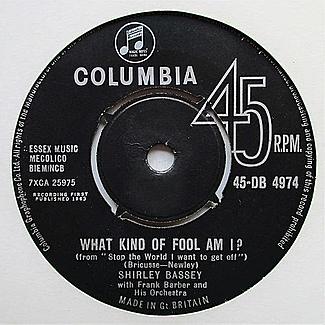 What Kind Of Fool Am I / Till by Shirley Bassey