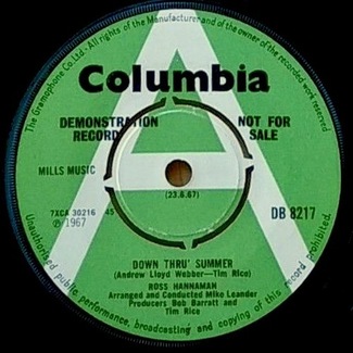 Down Thru' Summer / I'll Give All My Love To Southend by Ross Hannaman