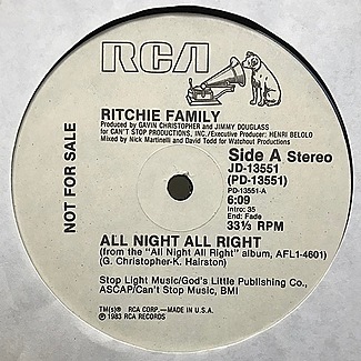 ALL NIGHT, ALL RIGHT by Ritchie Family