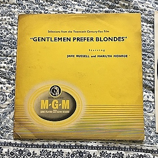 Gentle men prefer blondes 1953 MGM 10”LP by Marilyn Monroe