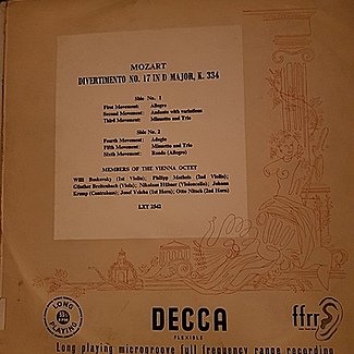 Mozart divertimento no 17 by Vienna Octet