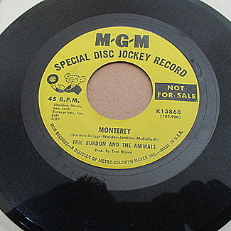 Eric Burdon & The Animals ‎– Monterey / Monterey by Eric Burdon and The Animals