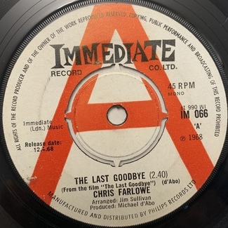 The Last Goodbye/Paperman Fly In The Sky. ** PROMO Copy ** by Chris Farlowe