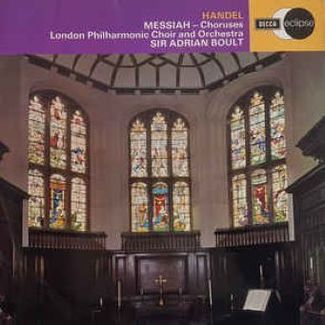 Messiah Choruses by Handel,london Symphony Orchestra & Choruses.sir Adrian Boult