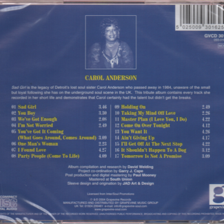 Sad Girl – The Legacy Of Detroit’s Lost Soul Sister by Carol Anderson